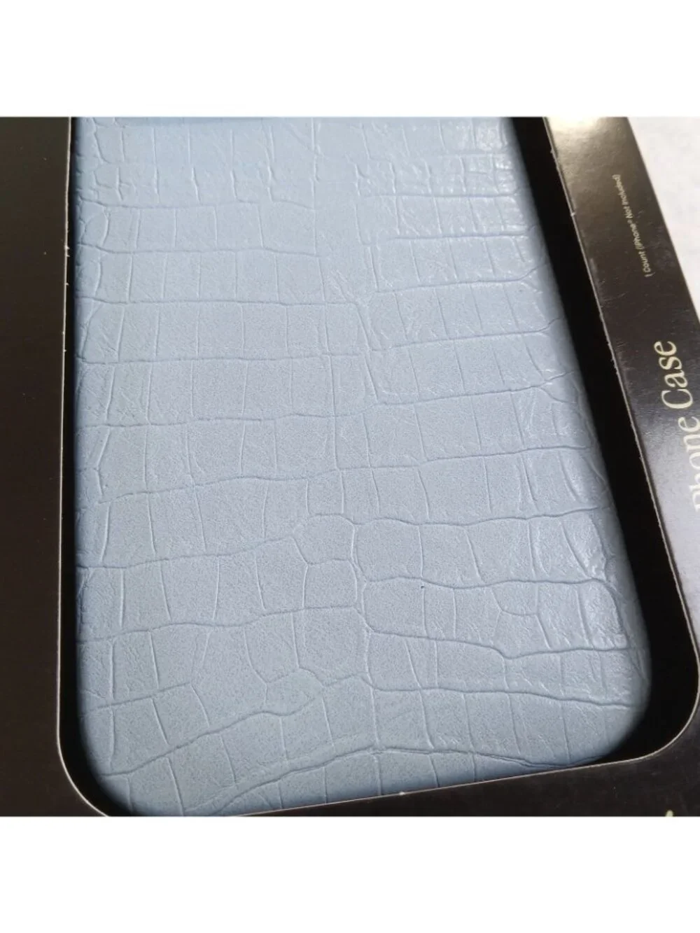 HELLO LUX Blue Crocodile Faux Leather Case for iPhone 14 Pro Max Drop Protection